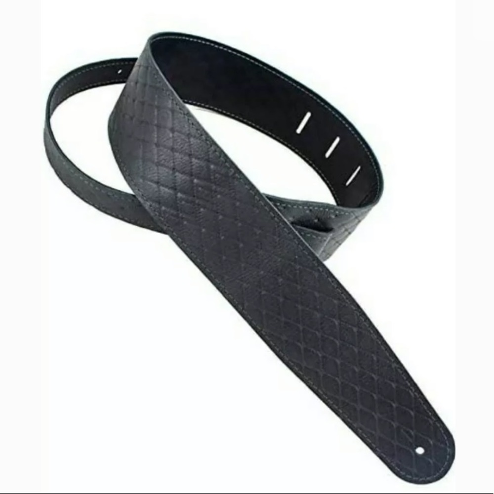 Henry Heller 2 1/2" Wide Gray Guitar Strap Quilted